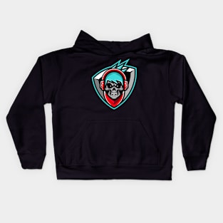 Skull gamer esport character Kids Hoodie